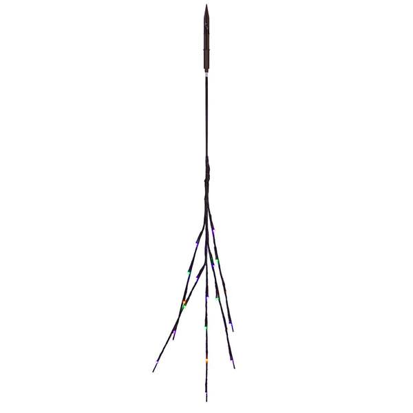 36" Artificial Brown Twig Electric Wide Angle LED Lighted Branch (60 Purple / Gold / Green Lights)