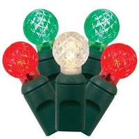 Vickerman 50 Light 25' Green Wire Red / White / Green LED G12 String with 6" Spacing