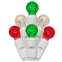 Vickerman 50 Light 25' White Wire Red / Warm White / Green G12 Berry LED String with 6" Spacing