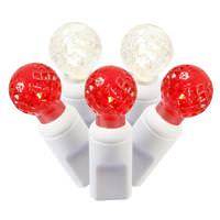 Vickerman 50 Light 25' White Wire Red / White LED G12 String with 6" Spacing