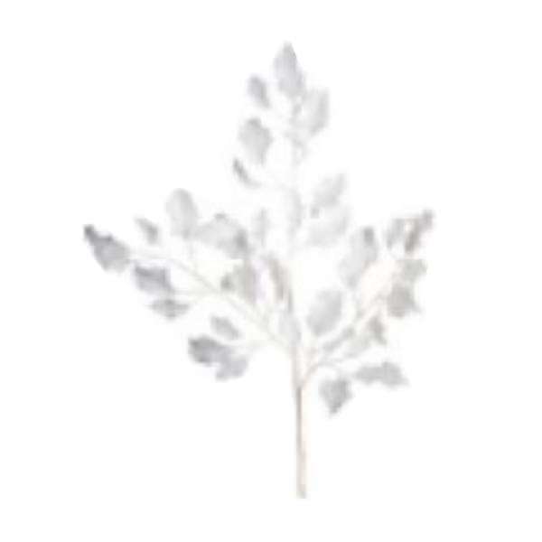 22" White Glitter Holly Spray (12 pack)