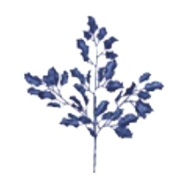 22" Blue Glitter Holly Spray (12 pack)