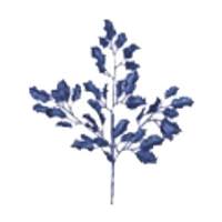 Vickerman 22" Blue Glitter Holly Spray (12 pack)