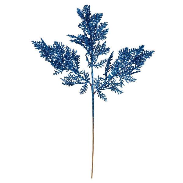 22" Blue Glitter Cypress Spray (12 pack)