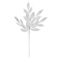 Vickerman 22" White Glitter Bay Leaf Spray (12 pack)