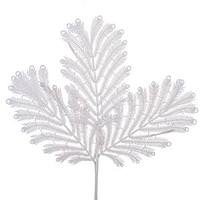 Vickerman 22" Artificial White Glitter Peacock Tail Spray (12 pack)