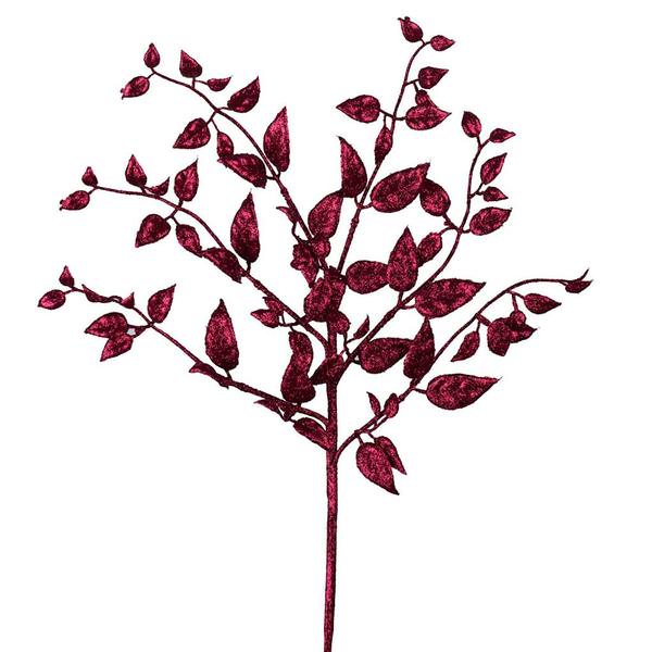 22" Burgundy Glitter Mini Locust Spray (12 pack)