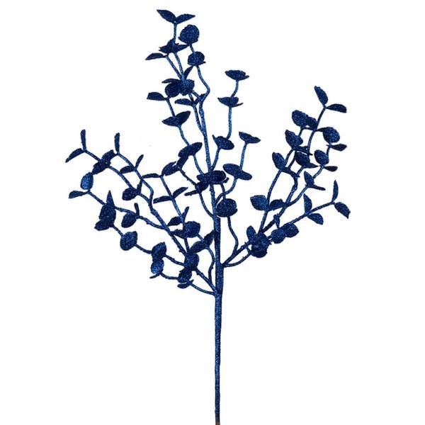 22" Blue Glitter Eucalyptus Spray (12 pack)