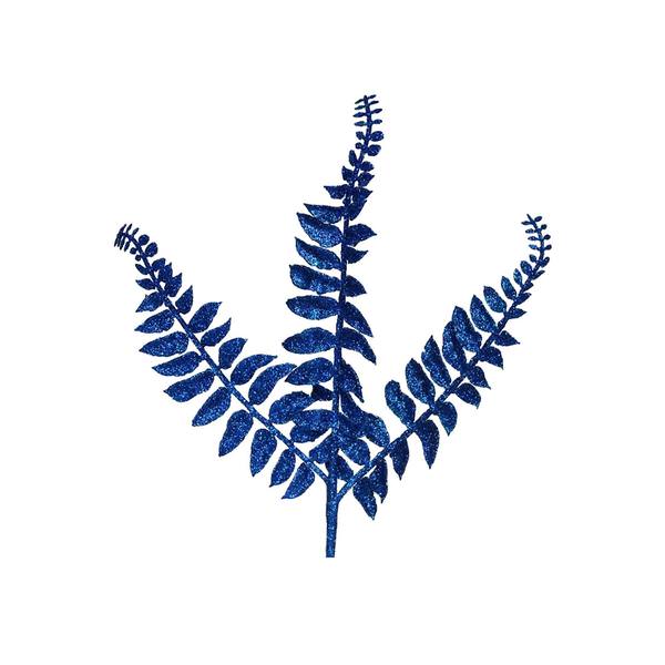22" Blue Glitter Locust Fern Spray (12 pack)