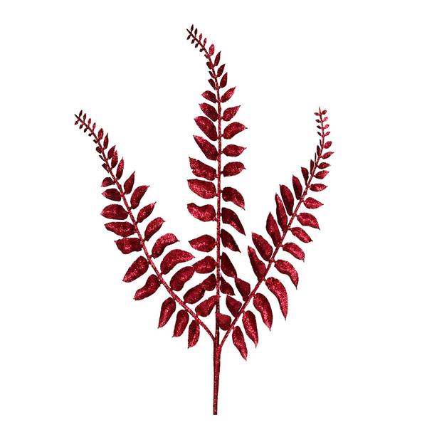 22" Burgundy Glitter Locust Fern Spray (12 pack)