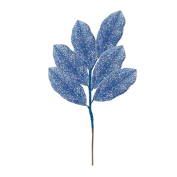 22" Artificial Blue Glitter Magnolia Spray (12 pack)