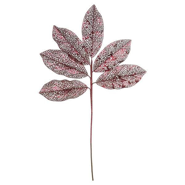22" Burgundy Glitter Magnolia Spray (12 pack)