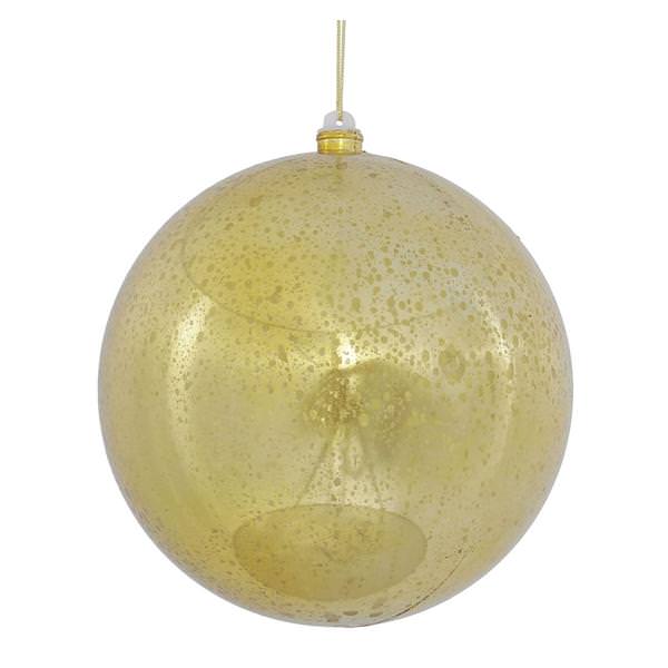 10" Gold Shiny Mercury Ball Ornament