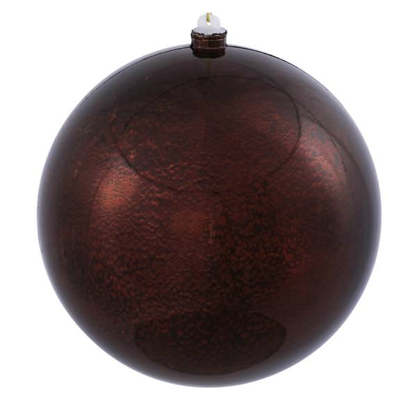 10" Chocolate Shiny Mercury Ball Ornament