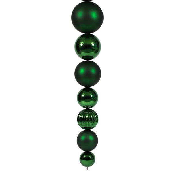 9' UV Resistant Emerald Ball Garland