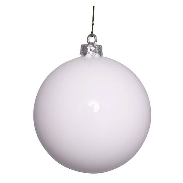 2.4" White Shiny Ball Ornament (24 pack)