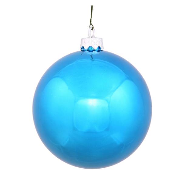 2.4" Turquoise Shiny Ball Ornament (24 pack)