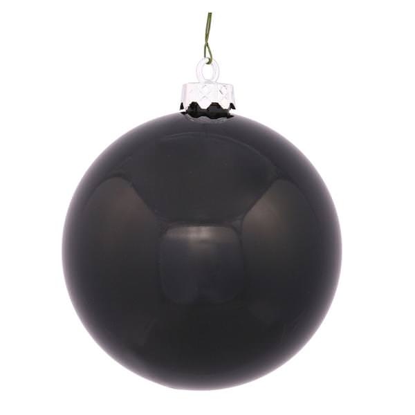 2.4" Black Shiny Ball Ornament (24 pack)