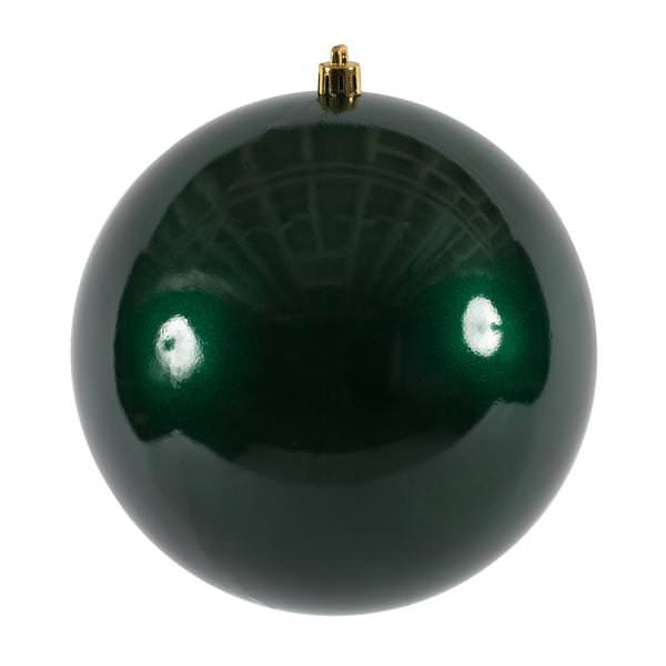 6" Midnight Green Candy Ball Ornament (4 pack)