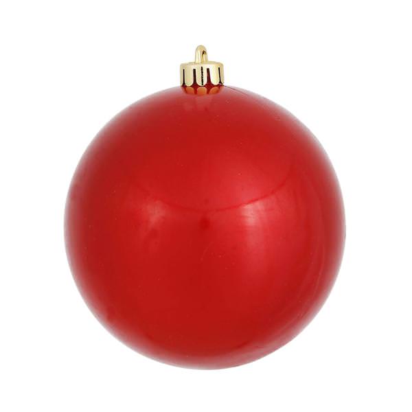 4" Red Candy Ball Ornament (6 pack)