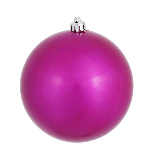 4" Magenta Candy Ball Ornament (6 pack)