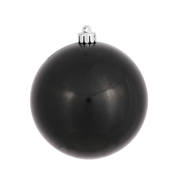 4" Black Candy Ball Ornament (6 pack)