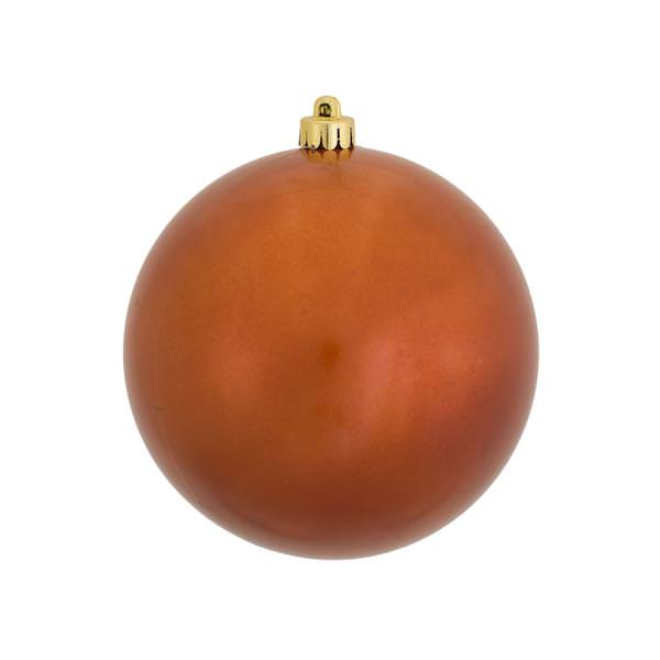 4.75" Burnished Orange Candy Ball Ornament (4 pack)