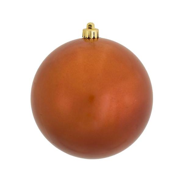 6" Burnished Orange Candy Ball Ornament (4 pack)