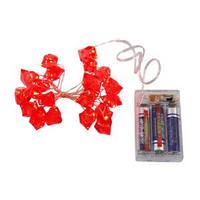 Vickerman 7.5' 20 Light Copper Wire Red Ice Cube Battery Operated LED String with Timer