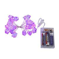 Vickerman 7.5' 20 Light Copper Wire Purple Ice Cube Battery Operated LED String with Timer