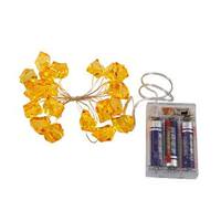 Vickerman 7.5' 20 Light Copper Wire Gold Ice Cube Battery Operated LED String with Timer