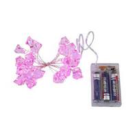 Vickerman 7.5' 20 Light Copper Wire Pink Ice Cube Battery Operated LED String with Timer