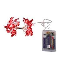 Vickerman 7.5' 20 Light Copper Wire Red / White Stocking Battery Operated LED String with Timer