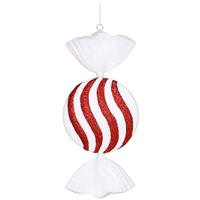 Vickerman 18" Red / White / Peppermint Flat Candy Assorted Ornament (2 pack)