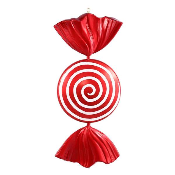 37" Red / White Peppermint Spiral Candy Ornament