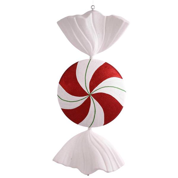 37" Red / White / Green Peppermint Swirl Candy Ornament