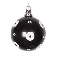 Vickerman 4" Black / White Polka Dot Candy Ball Ornament (4 pack)