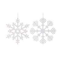 Vickerman 12" White Glitter Snowflake Ornament (2 pack)
