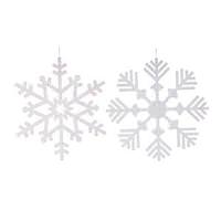 Vickerman 18" White Glitter Snowflake Ornament (2 pack)