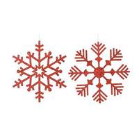 Vickerman 18" Red Glitter Snowflake Ornament (2 pack)