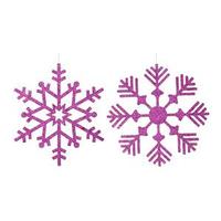 Vickerman 18" Purple Glitter Snowflake Ornament 2 Assorted Styles (set of 2)
