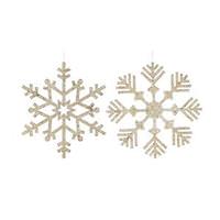 Vickerman 18" Gold Glitter Snowflake Ornament (2 pack)