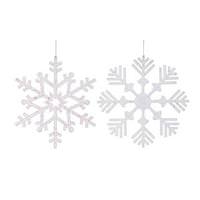 Vickerman 32" White Glitter Finish Snowflake 2 Assorted Styles Ornament (set of 2)