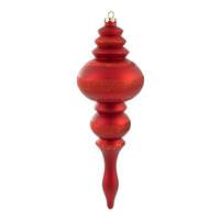 Vickerman 14" Red Matte Glitter Finial Ornament (2 pack)