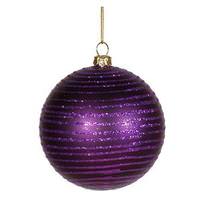 Vickerman 3" Purple Matte Glitter Ball Ornament (6 pack)