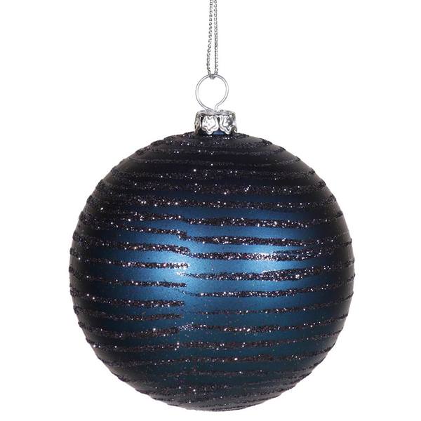 3" Sea Blue Matte-Glitter Ball Ornament (6 pack)