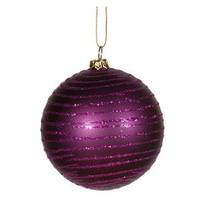 Vickerman 3" Plum Matte Glitter Ball Ornament (6 pack)