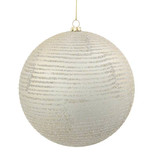 3" Champagne Matte-Glitter Ball Ornament (6 pack)