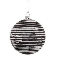 Vickerman 4" Black Matte-Glitter Ball Ornament (4 pack)