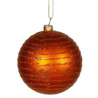 Vickerman 4" Burnished Orange Matte-Glitter Ball Ornament (4 pack)